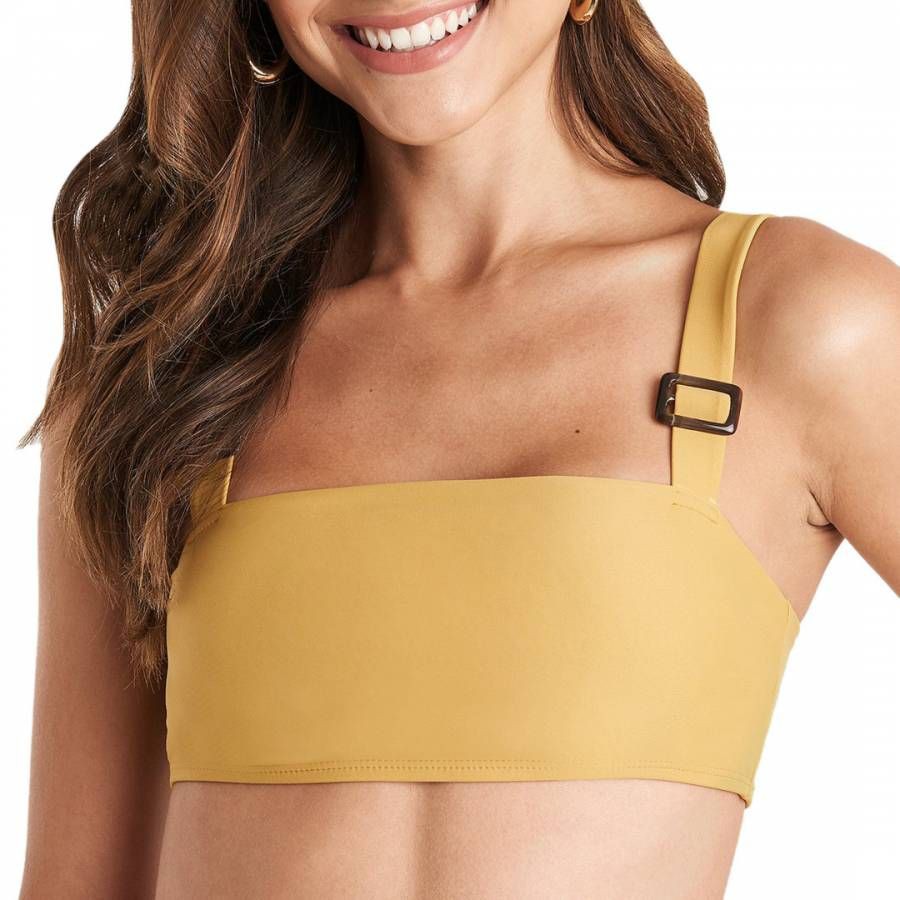 Yellow classy outfit with swimsuit, swimwear, crop top: Crop top,  yellow outfit,  Bandeau Dresses  