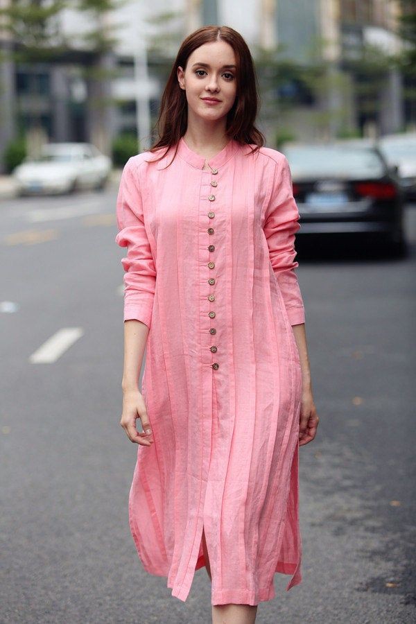 Colour combination designer linen dresses, street fashion, fashion model, dress shirt, formal wear, t shirt: shirts,  fashion model,  T-Shirt Outfit,  Street Style,  Pink Outfit,  Jeans & Kurti Combination  