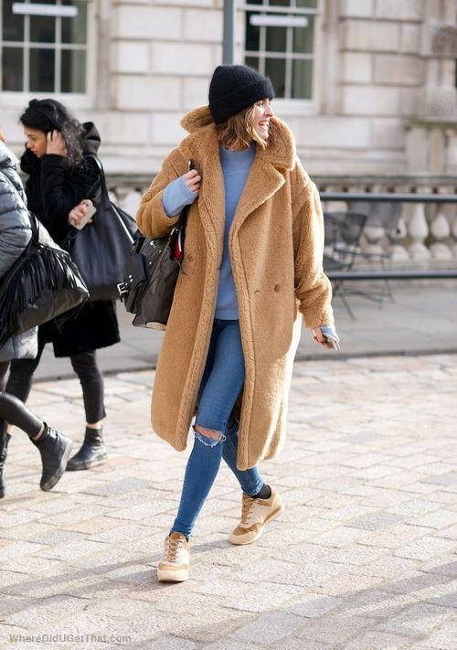 Max mara teddy bear coat street style