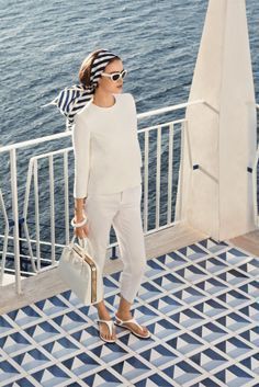 Outfit french riviera style, italian riviera, street fashion, saint tropez, dress code: Dress code,  White Outfit,  Street Style,  Boating Outfits,  Italian Riviera,  Saint Tropez  