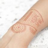 Wrist Cuff Henna Tattoo with Mandala: henna stencils  