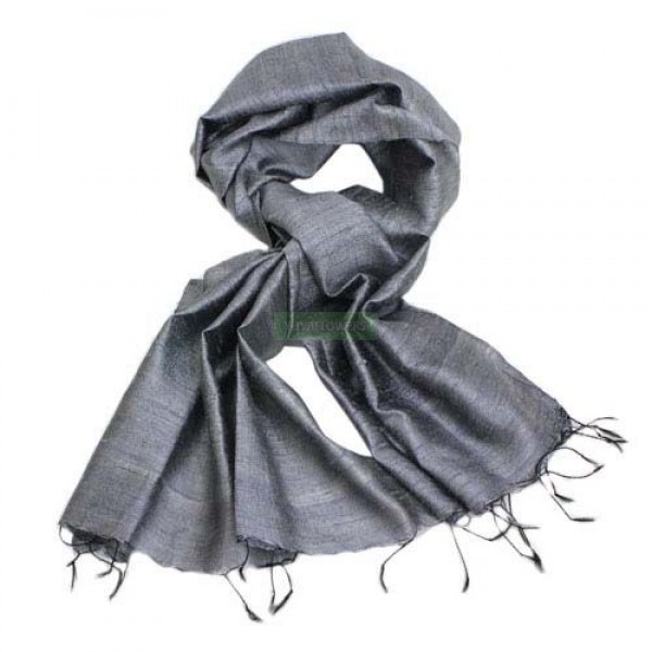 Grey Rawsilk Stole: 