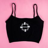 Mihenna Black Crop Top with Spaghetti String Straps | Shop Now!: 