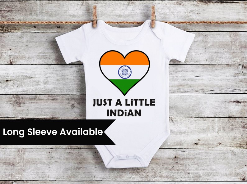 Funny India Flag Baby Bodysuit/T-Shirt: FASHION,  Independence Day,  T-Shirt Outfit  