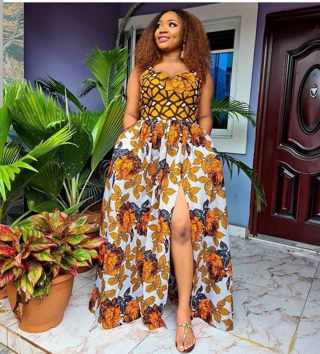 Ankara Flare gown for classy ladies: Ankara Fashion,  Ankara Outfits,  Ankara Dresses  