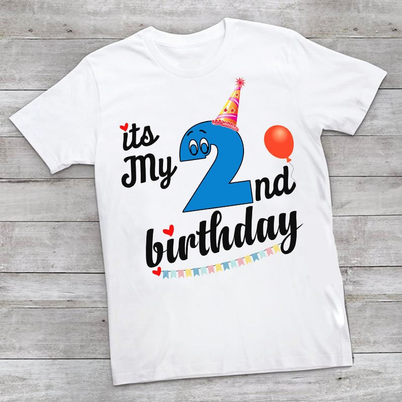 2nd Birthday T-Shirt, Baby Boy Girl Two year old Birthday T-Shirt