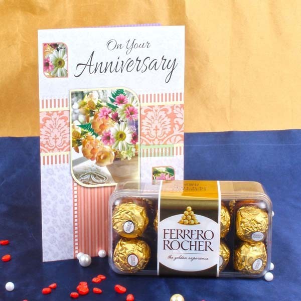 Anniversary Card with Ferrero Rocher Box: 