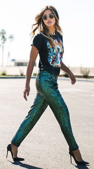 Sirius Sequinned Trousers at French Connection - Trendslove | Summer Outfit Ideas 2020: Outfit Ideas,  summer outfits,  Trousers,  Trendy Outfits,  Sequin Pants,  Sequin Outfits  