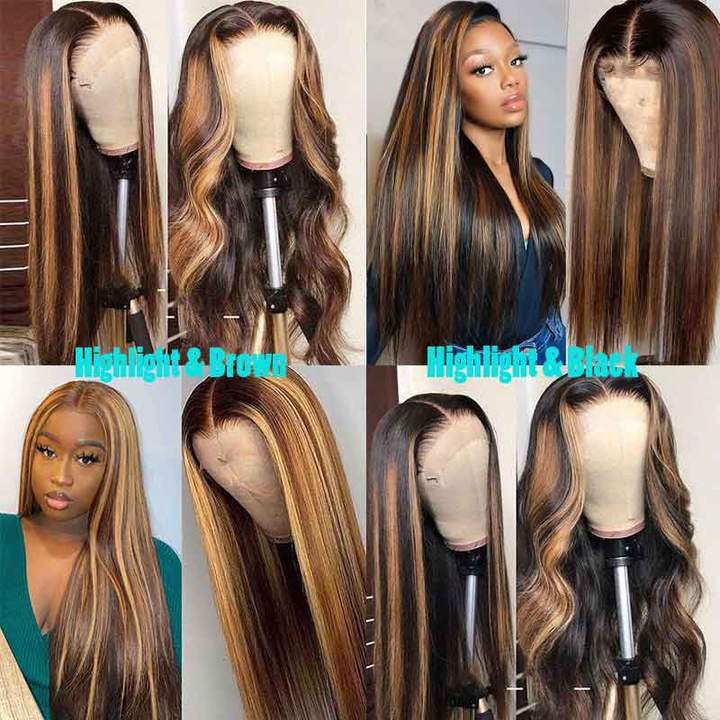 Highlight Wig 4*4/13*4/13*6 Lace Front Wigs Brazilian Straight Hair-AshimaryHair.com: Hair highlighting,  Hair Care  