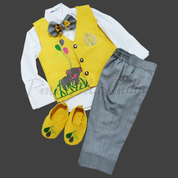 Jungle Themed First Birthday Outfit Boy - Safari, Wild Animal: 