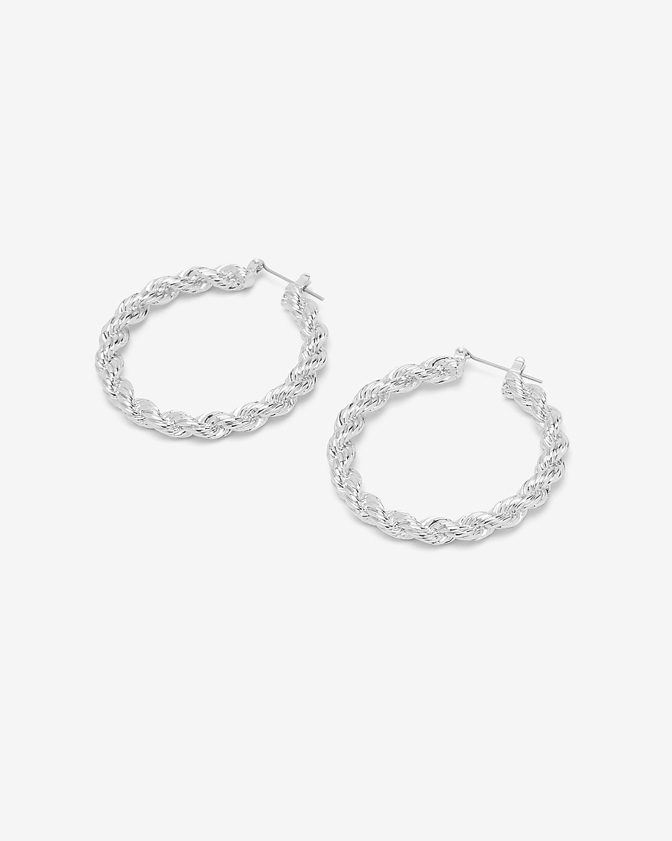 Express X Luv Aj Twisted Rope Chain Hoop Earrings | Express: 