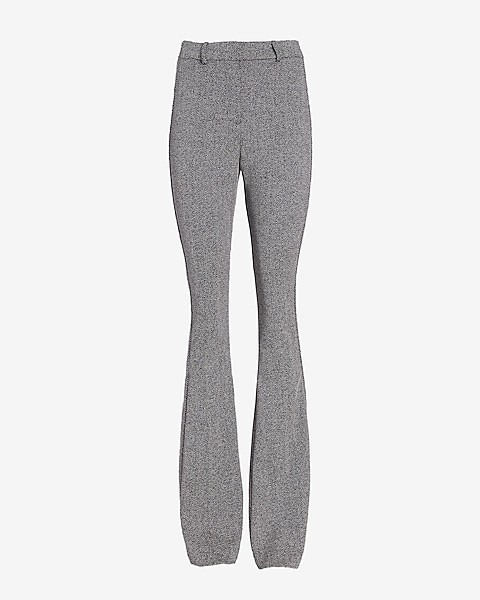 High Waisted Herringbone Twill Flare Pant | Express: 