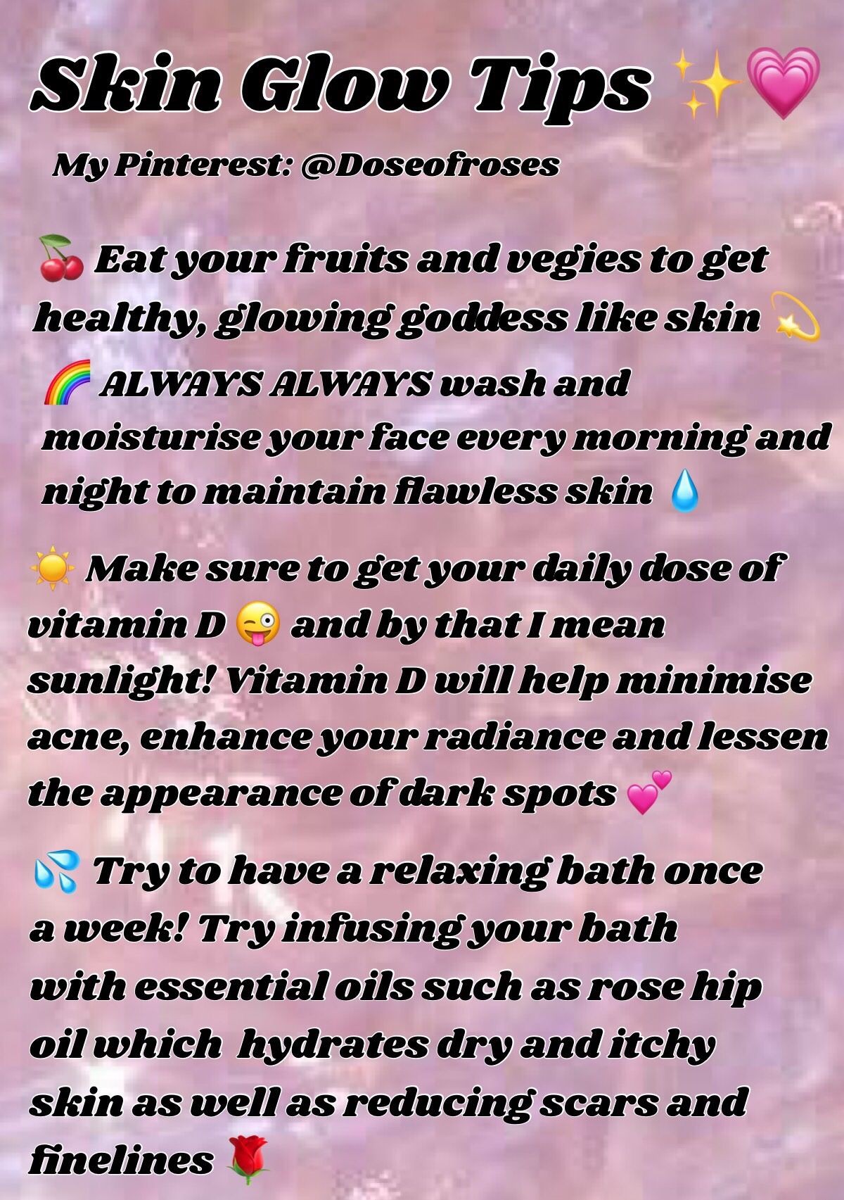 Glowing skin: 