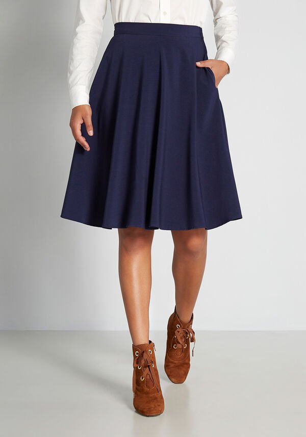 ModCloth Just This Sway A-Line Skirt Blue | Skirts