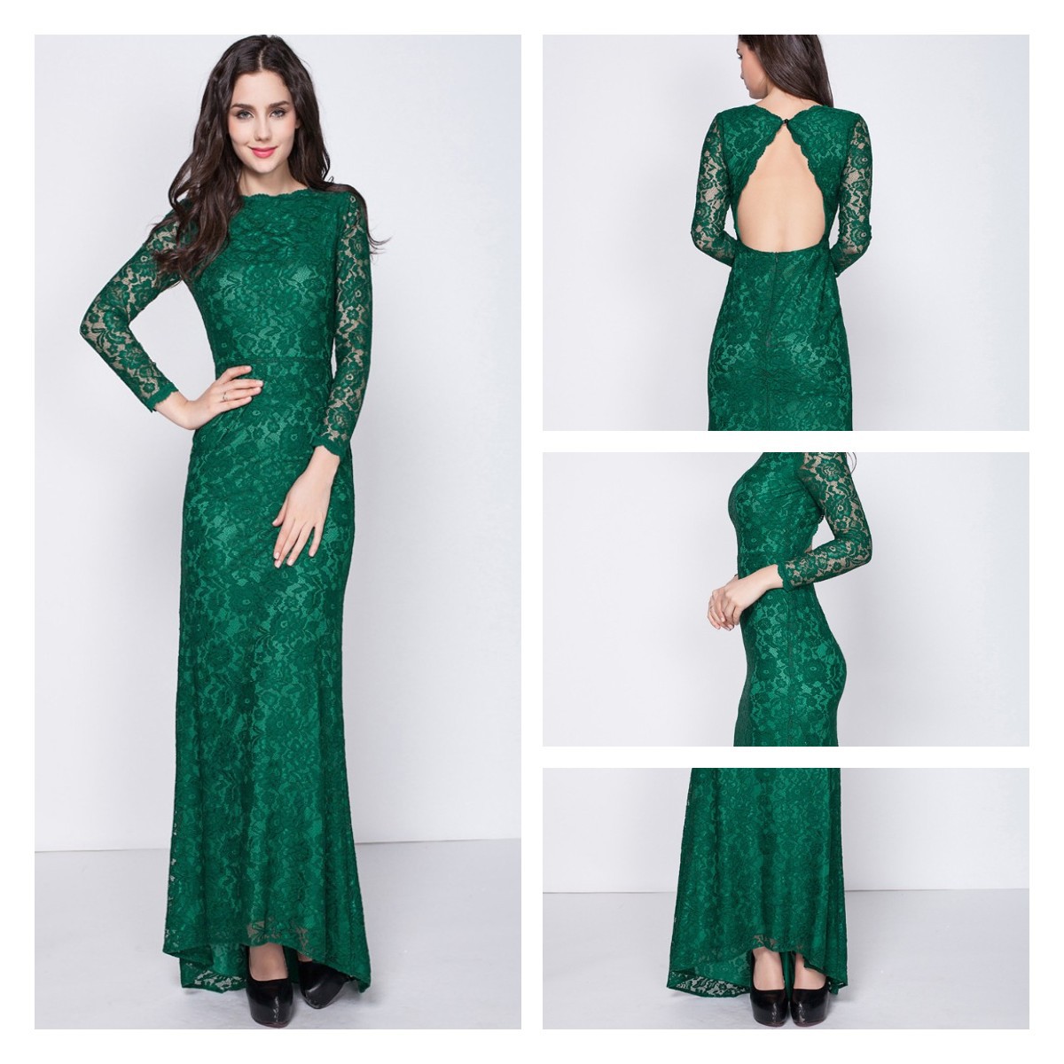 Dark Green Prom Dress for Skinny Girls: 