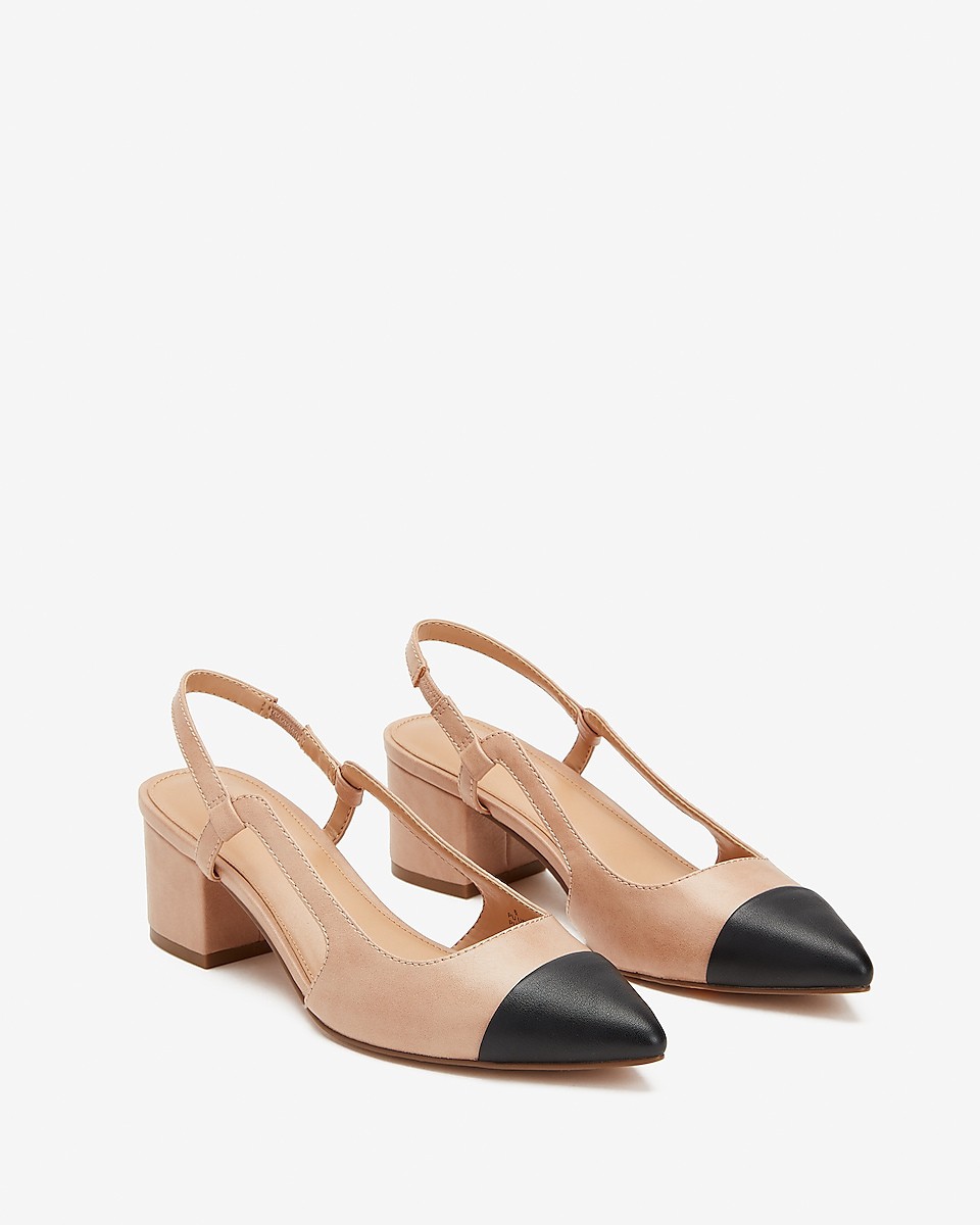 Toe Cap Slingback Block Heels | Express: 