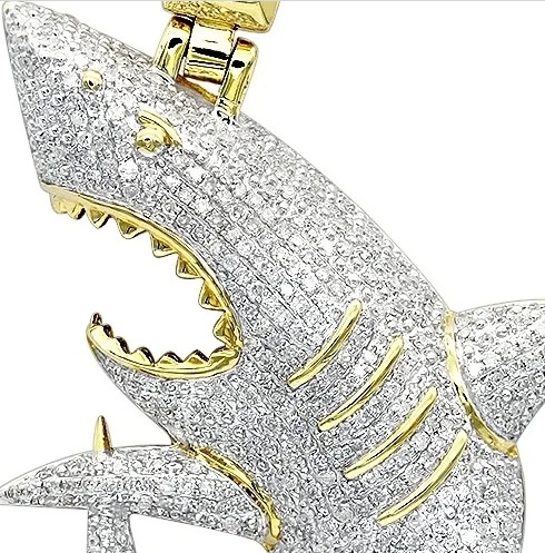 diamond shark pendant