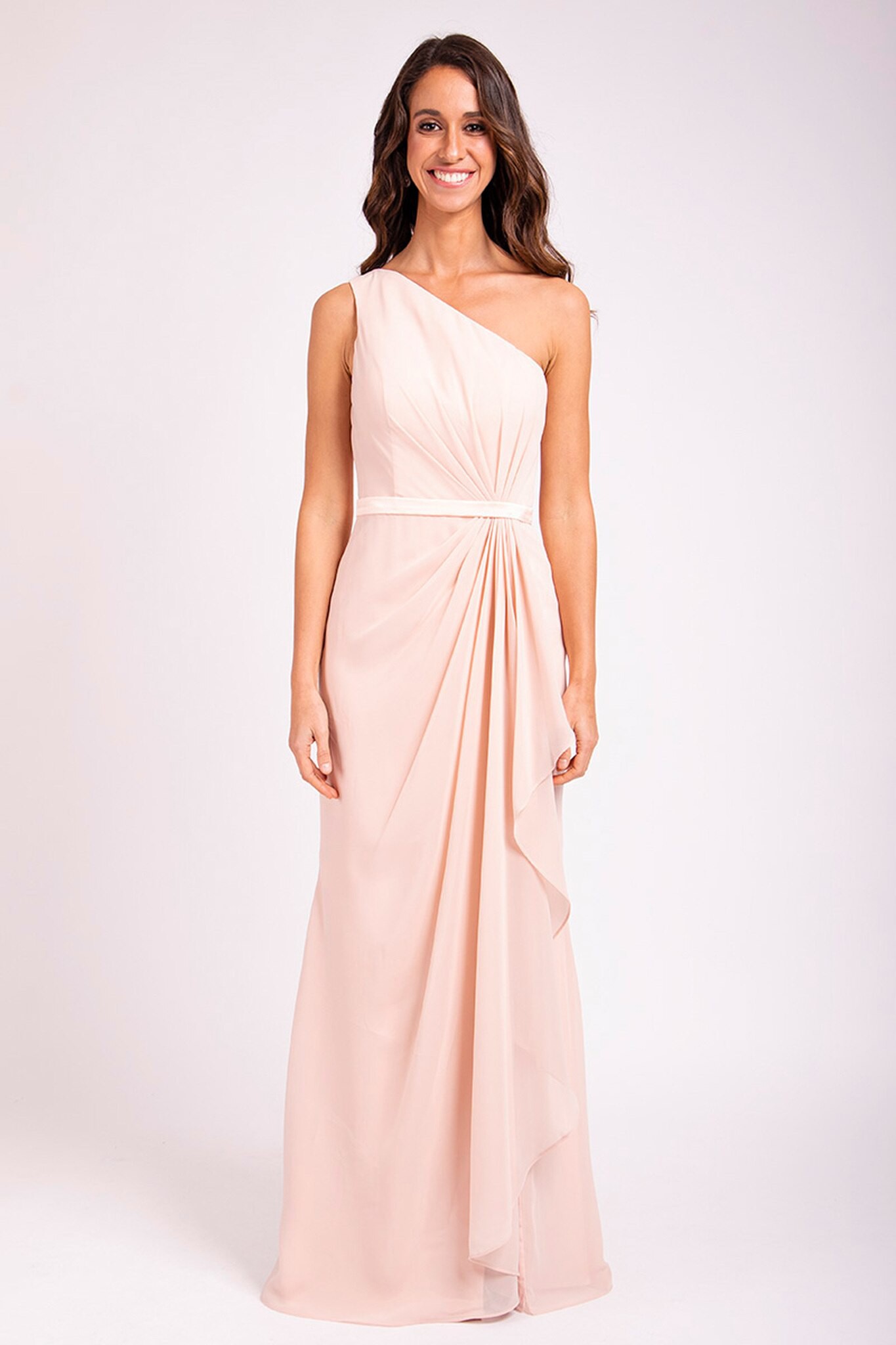 Angela One Shoulder Split Bridesmaids Dress