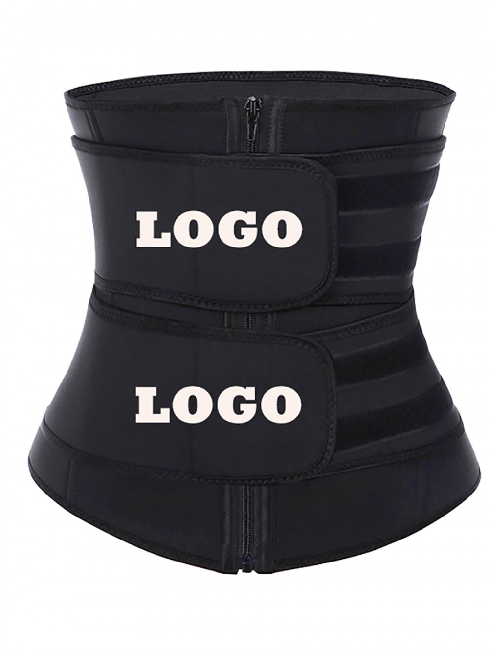 Double Belt Black Big Size Latex Waist Trainer For Loss Weight: 