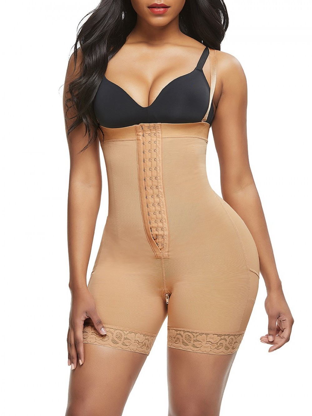 Skin Color Adjustable Strap Full Shapewear Plus Size Curve Slimmer: 