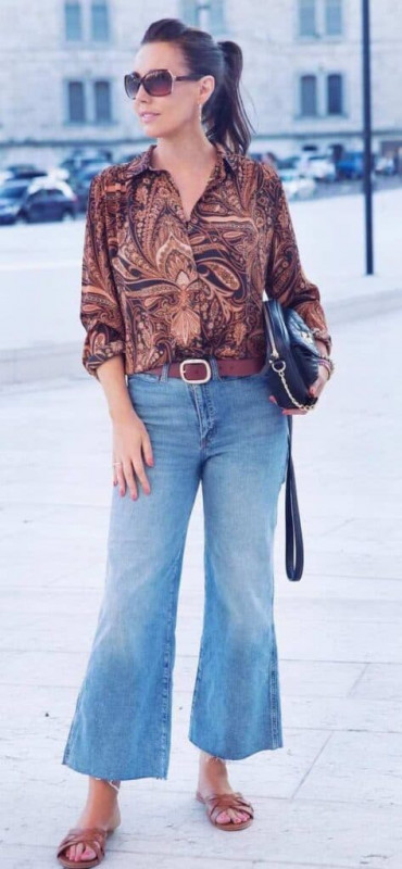 Wide Leg Jeans And Blouse: Wide-Leg Jeans,  Handbags,  Blue Jeans,  Sunglasses,  Boyfriend Pants  