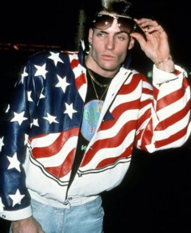 Vanilla Ice USA Flag faux Jacket: 