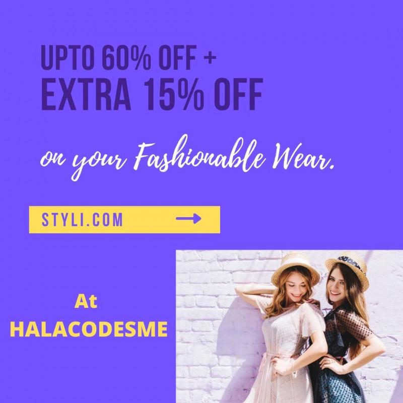 Styli Coupon Codes: Upto 60% OFF + Extra 15% OFF Discount: 