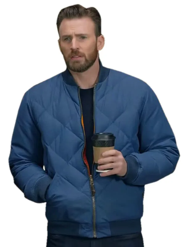 Chris Evans Hyundai Sonata Super Bowl Commercial Blue Jacket: 