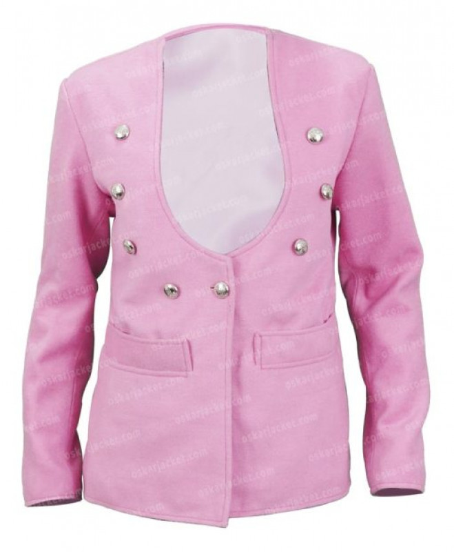 General Hospital Nina Reeves Pink Wool Tweed Blazer Jacket: 