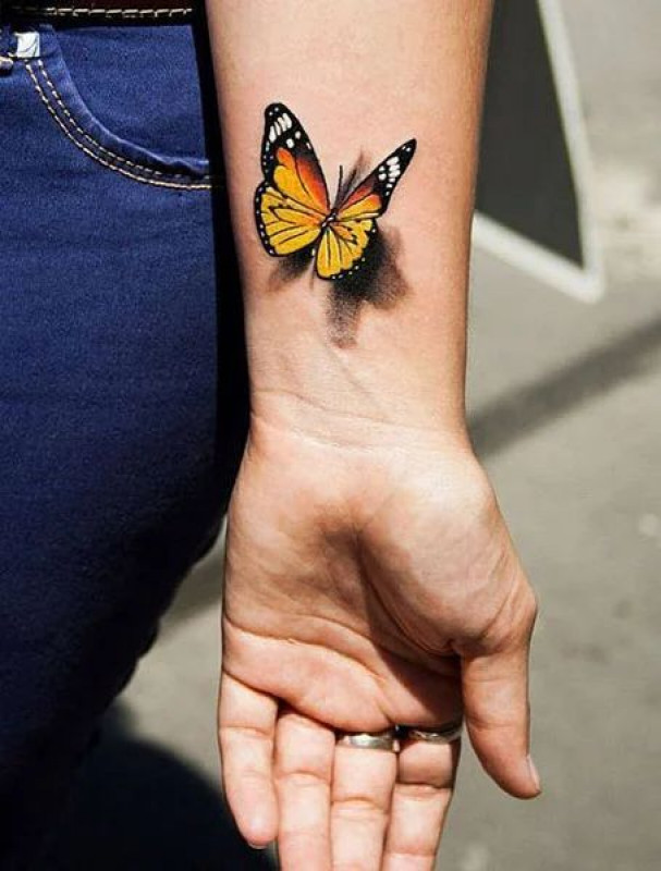 3D Butterfly Design Tattoo For Girls|Butterfly Tattoo Ideas