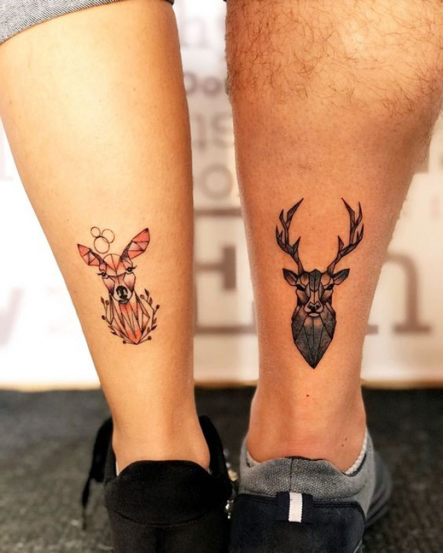 Wildlife Inspired Tattoo For Couples: Couple Tattoo  