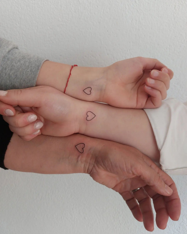 Family Matching Tattoo For Mother, Father & Son