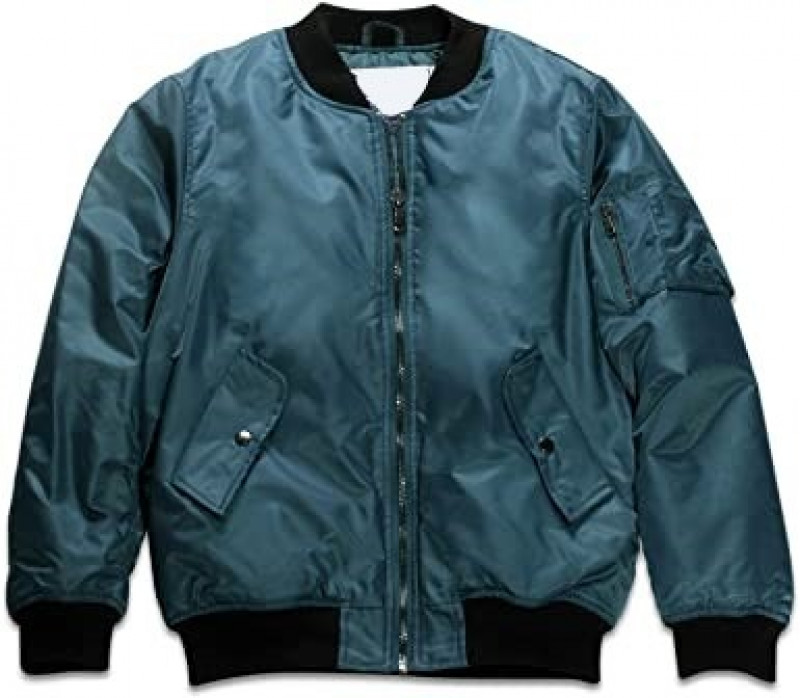 Womens MA-1 Blue Varsity Bomber Jacket: 