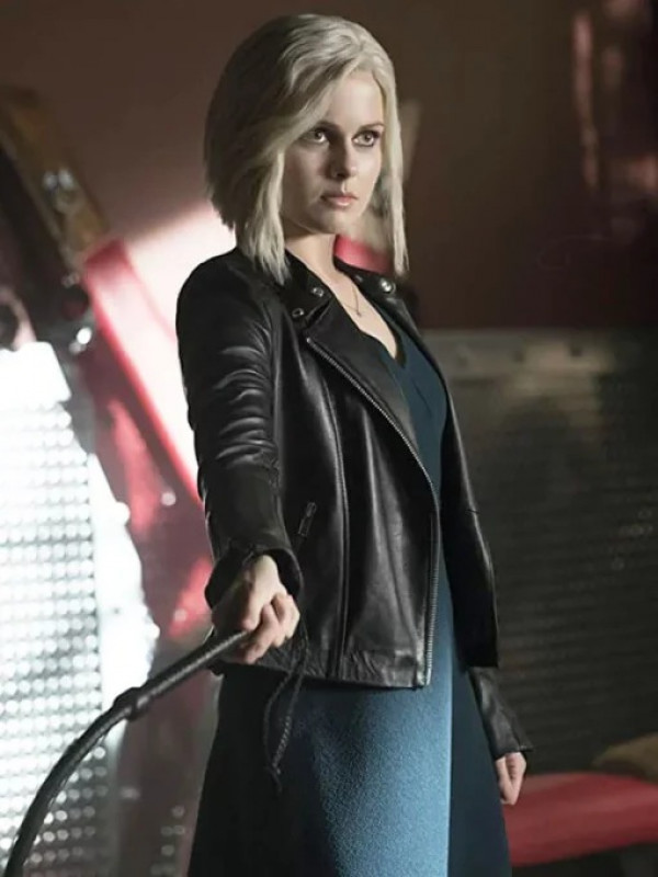 Rose McIver iZombie Black Biker Leather Jacket | leather jacket