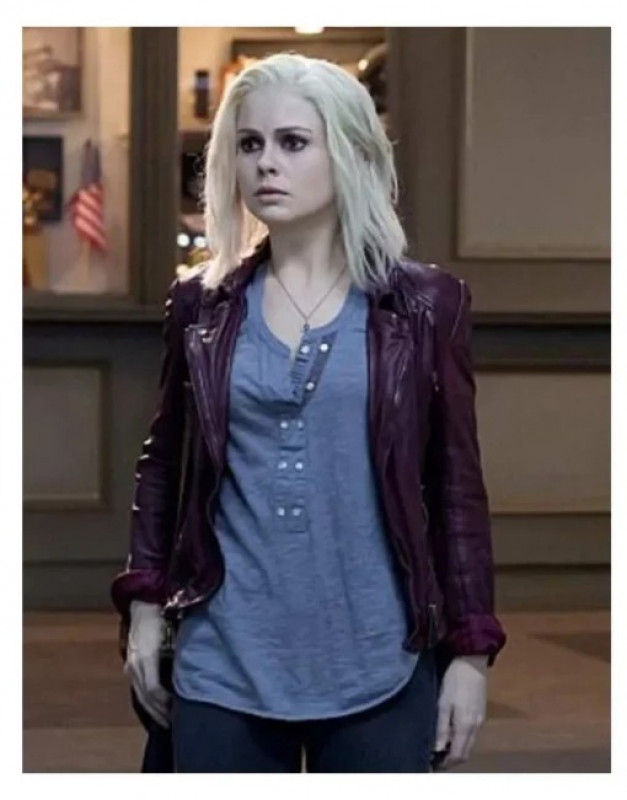 Izombie S03 Rose McIver Maroon Leather Jacket: 