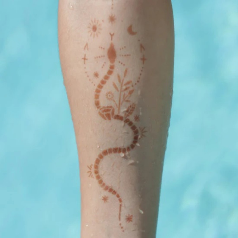 Sabrina Snake Henna Tattoo Stencil: 