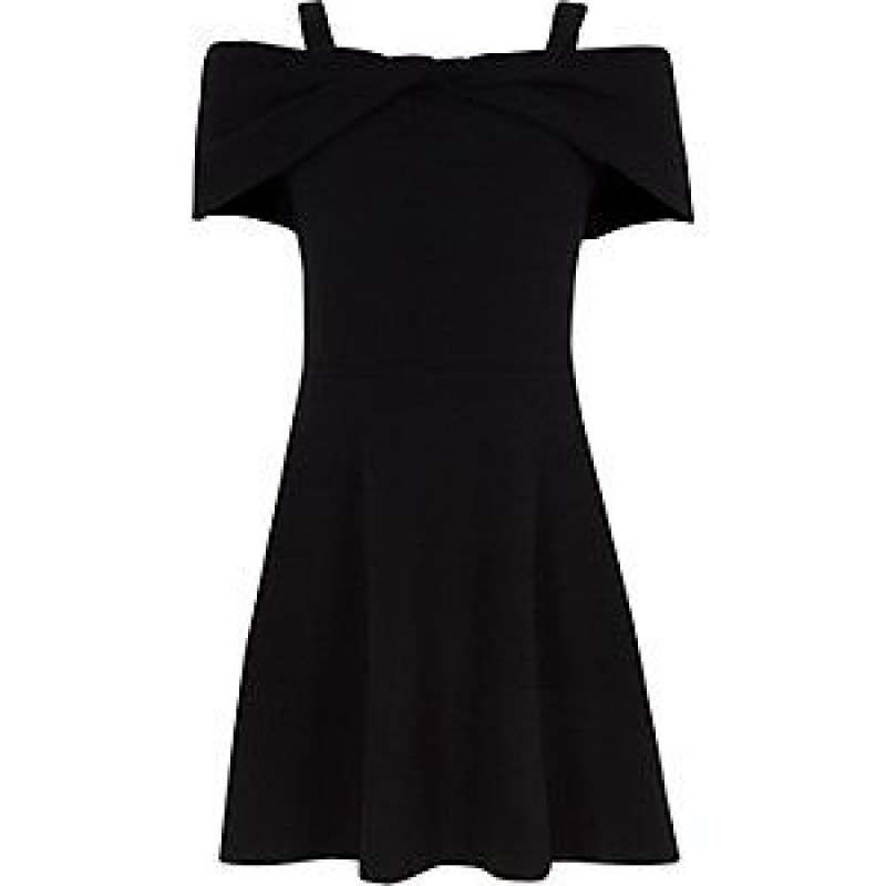 black off shoulder dress: 