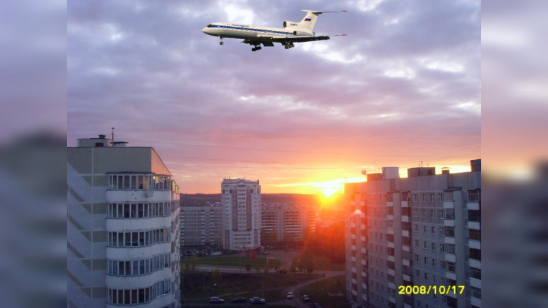 Казань Ноксинский Спуск Самолёт ТУ-154