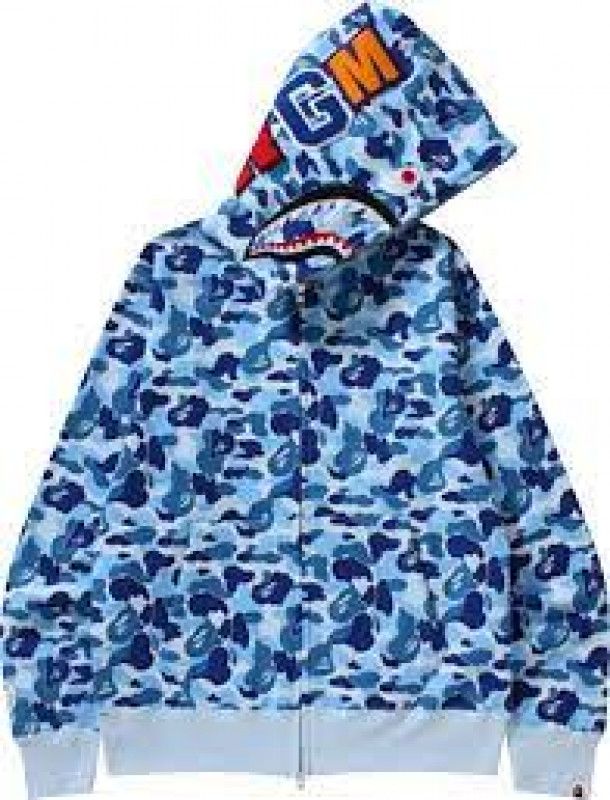 BAPE BLUE CAMO HOODIE: 