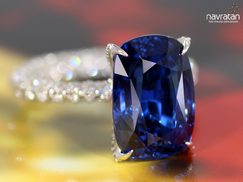 Buy Blue sapphire ring online from navratan