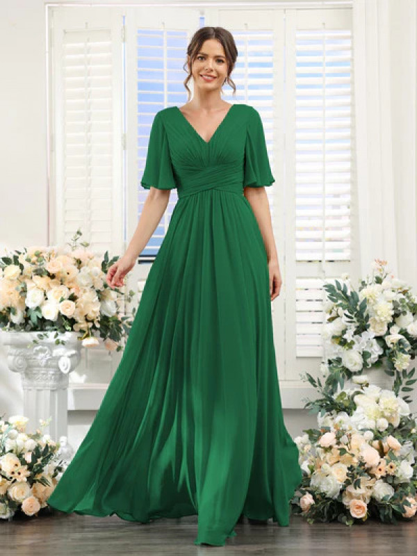 Emerald Satin Bridesmaid Dresses: 