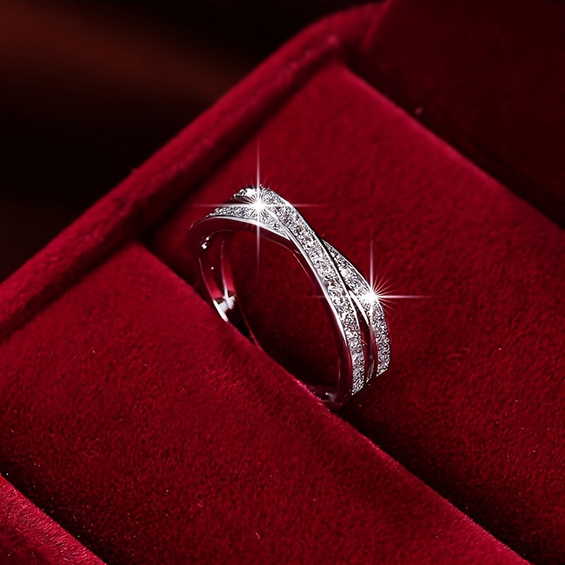 Gorgeous Stainless Steel Cross Zircon Ring