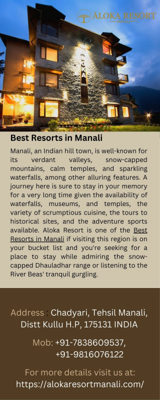 Best Resorts in Manali
