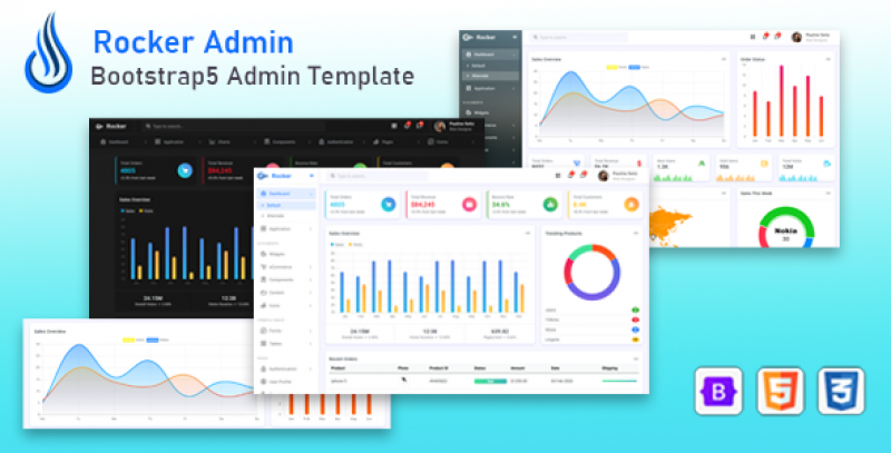 Responsive Bootstrap 5 Admin Template: 