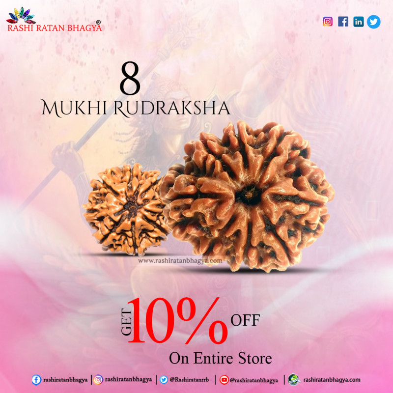 Buy Original 8 Mukhi Rudraksha in Shravan Maas and get 10% off: 