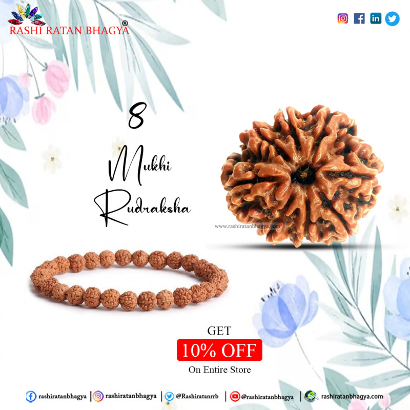 Get 10% Off on 8 Mukhi Rudraksha Online in India: 