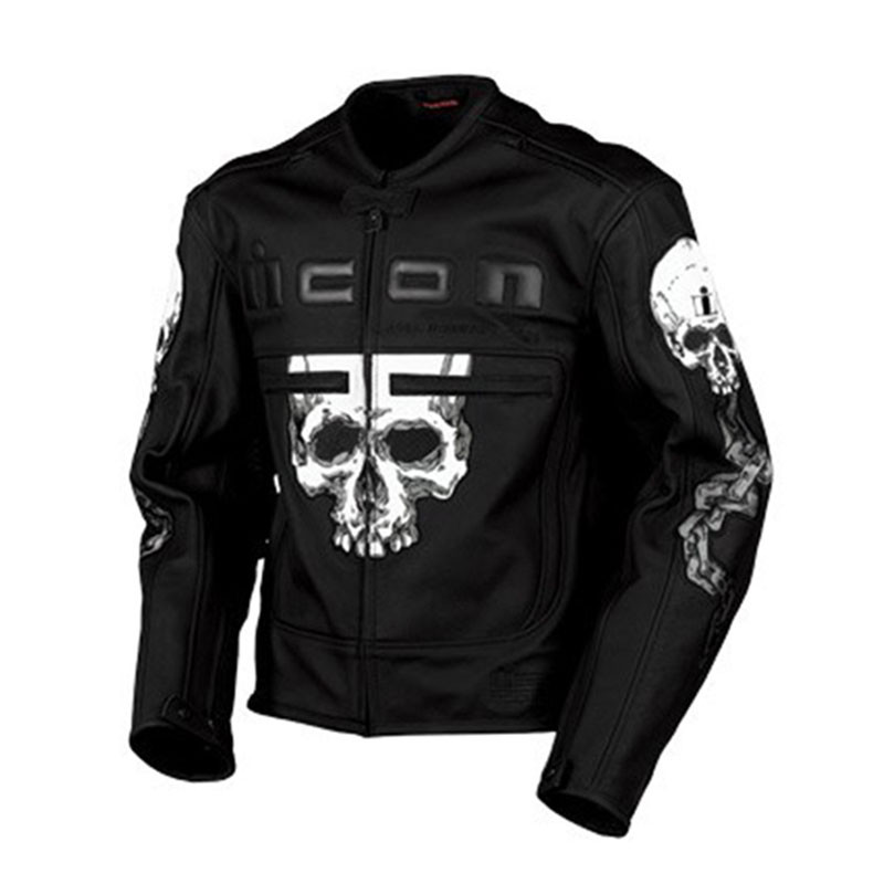 Icon Motorhead Skull Black Biker Jacket: 