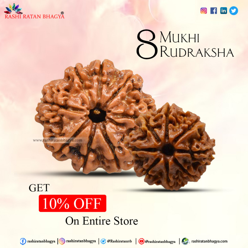 Buy 8 Mukhi Rudraksha Online in India Get A 10% Discount: 