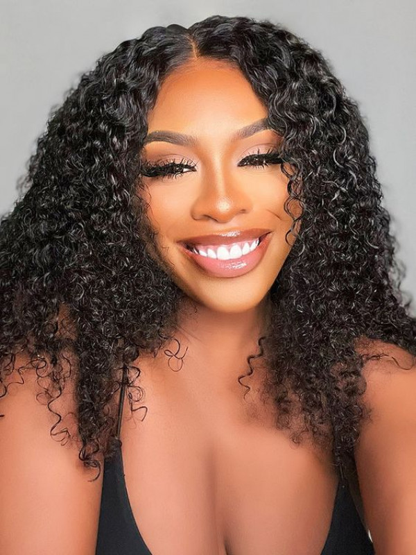 Embrace Effortless Chic with Curly Perfection with Middle Part Magic.: 
