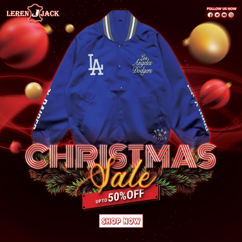 Born Raised Post Season Los Angeles Dodgers Satin Jacket: 